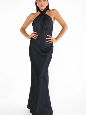 Show Me Your MuMu Jasmine Halter Maxi Dress in Black-NWT